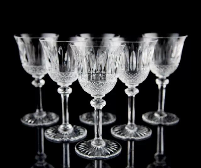 St Louis Tommy Burgundy Wine Glasses Set of 6 Elegant French Crystal Stemware