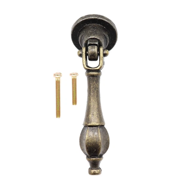 5-Pack Antique Vintage Pulls with Pendant for Dresser Drawer Cabniet