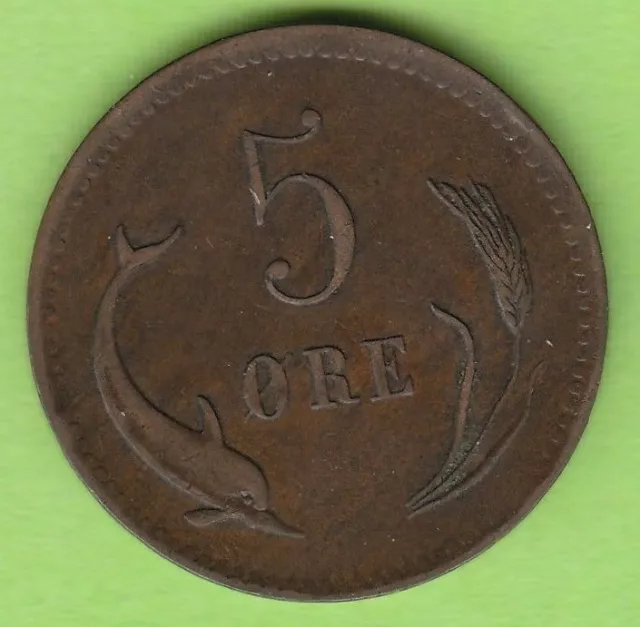 Münze Öre Dänemark Danmark 5 Öre 1875 sehr schön seltener Jahrgang nswleipzig 2