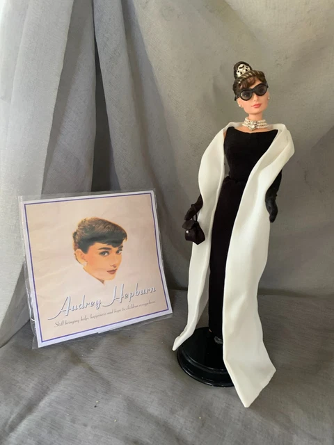 Mattel Barbie AUDREY HEPBURN in Breakfast at Tiffany BLACK DRESS 12" Doll Loose