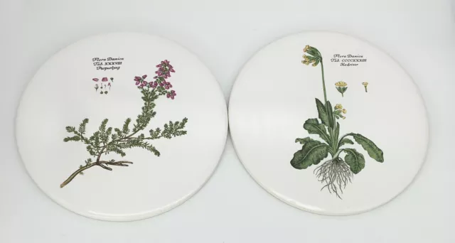 Vintage H&R Johnson Floral Danica Made England Ceramic Round Tile Trivet Wall 6"