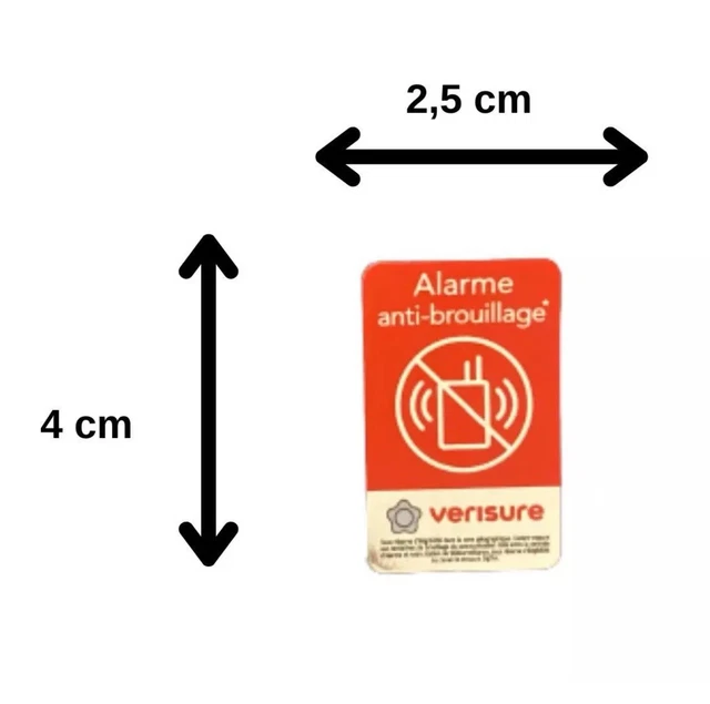Autocollant Dissuasif VERISURE Alarme - Neuf 2023, 2.5x4cm, étanche, Auto-adhésif