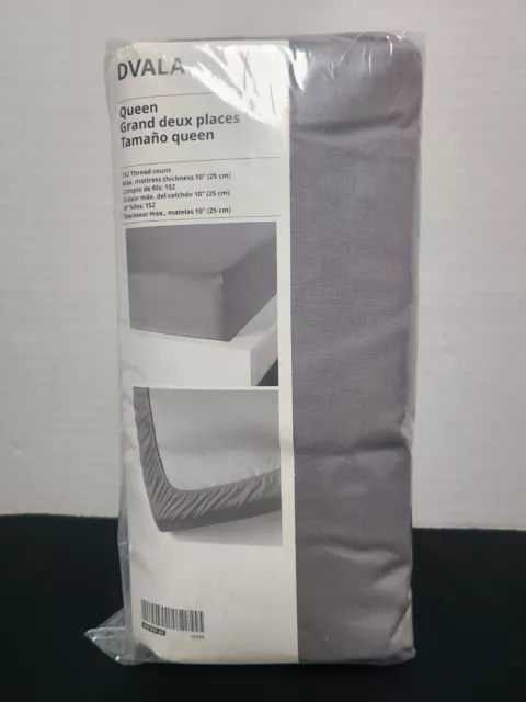 DVALA Fitted sheet, light gray, King - IKEA