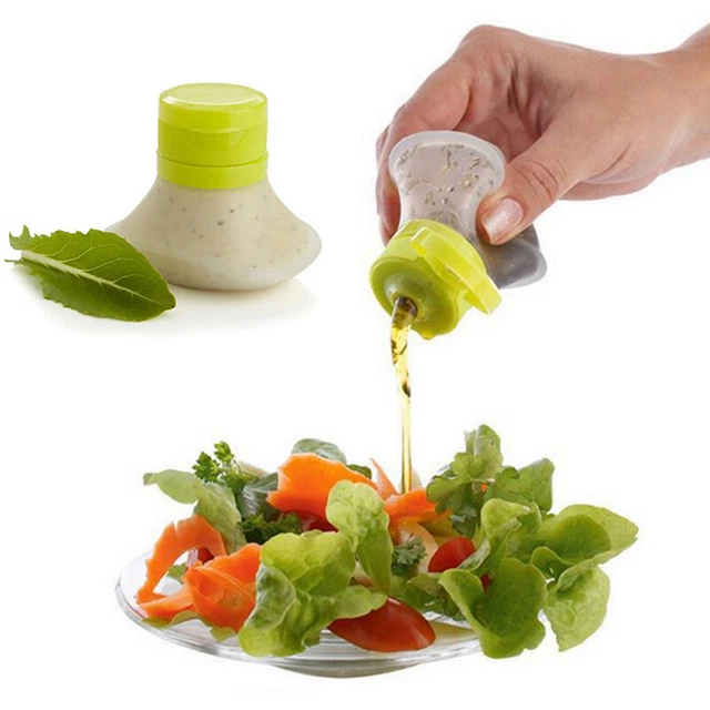 Mini ensalada portátil aderezo botella exprimir herramientas de cocina bot de almacenamiento al aire libre q