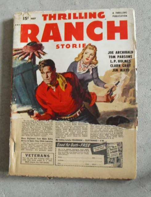 Vintage May 1948 Western Pulp Magazine Thrilling Ranch Stories