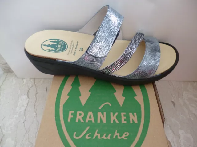 Franc Suisse Mules Femmes Sandales Chaussons Chaussures Cuir Gris Argent 210-H17 3