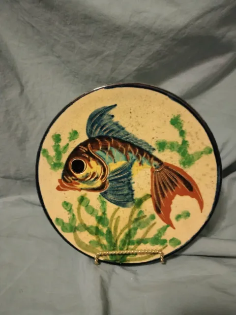 Vintage Terracotta 9 In Wall Hanging Fish Plate Very Nice Vintage Piece