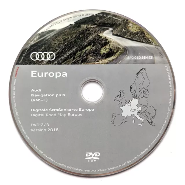 Audi A3 A4 A6 Tt Rns E Navigation DVD 2018/2019 Germania Italia Francia Nl B A