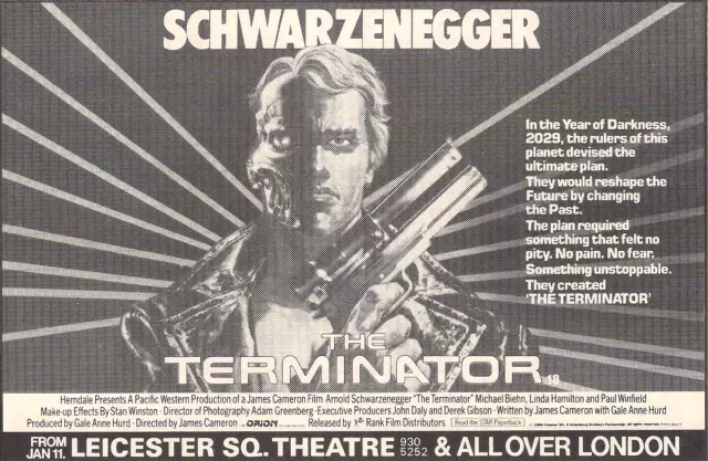 A5 Film Magazine Advert Terminator Arnold Schwarzenegger Linda Hamilton