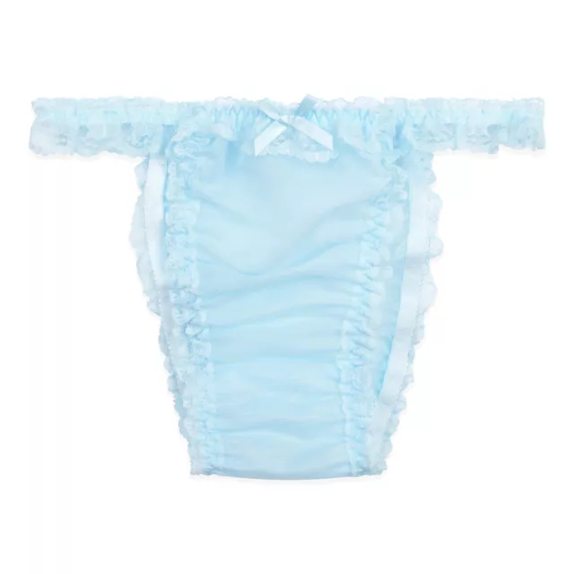 Sheer Frilly Lace Sissy Sheer Tanga Knickers Briefs Panties Size S - XXL