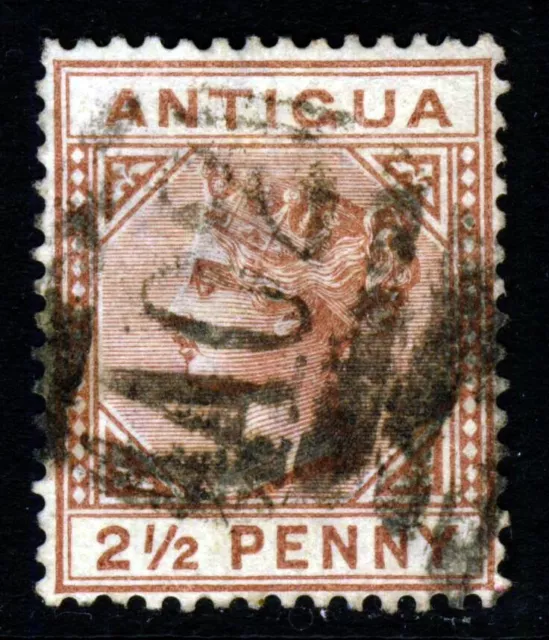 ANTIGUA Queen Victoria 1882 2½ Pence Red-Brown Wmk Crown CA Perf. 14 SG 22 VFU