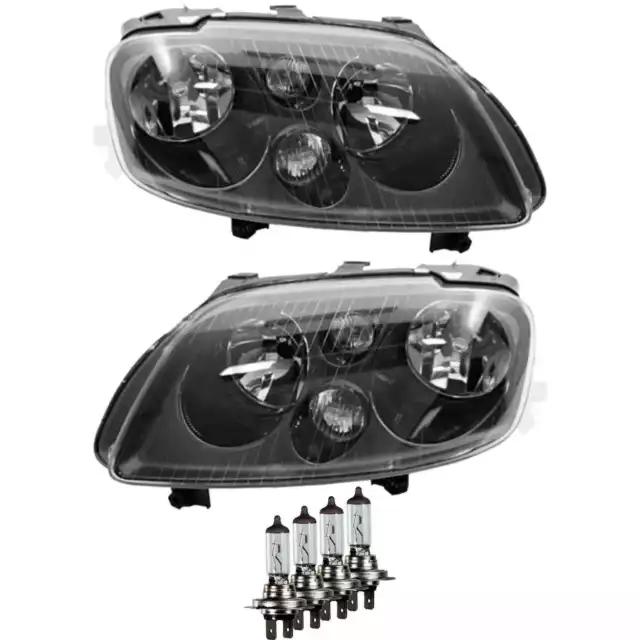 Faros Halógenos Set para VW Touran 02.03-10.06 Negro H7/H7 con Motor