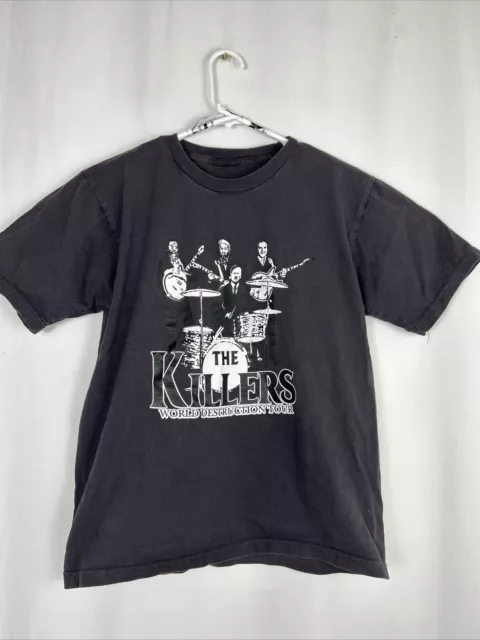 The Killers World Destruction Your Mens Medium Black Distressed Holes Bush Osama