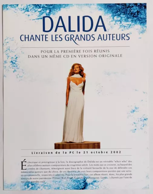 DALIDA CHANTE LES GRANDS AUTEURS ♦ Rare Plan Media Promo A4 PLASTIFIÉ