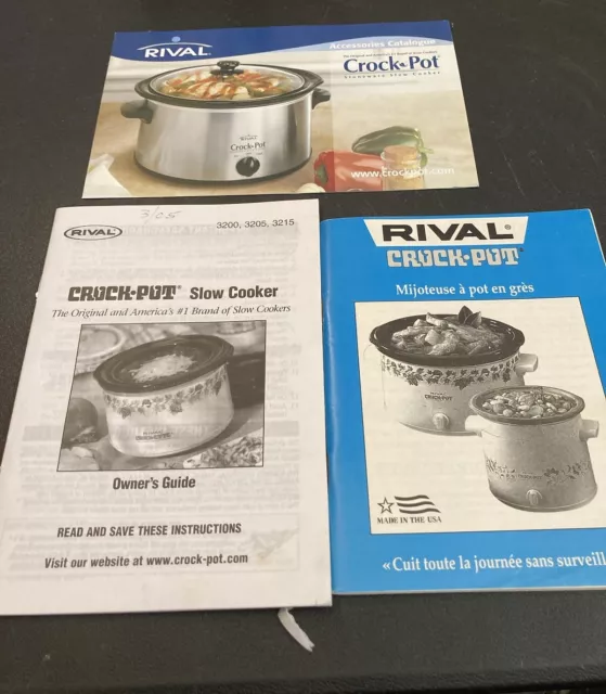 RIVAL SLOW COOKER Crock Pot Vtg Recipe Booklet And Owners Guide