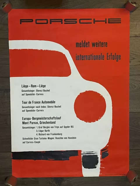 orginal Porsche 356 Plakat Poster aus 1957 deutsch