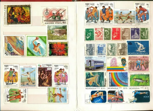 Premier Stamp Album stock book + 100 PCS Different World wide Stamps set lot
