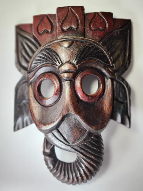 Hand Carved Wooden Tribal Elephant Mask - Burma Myanmar