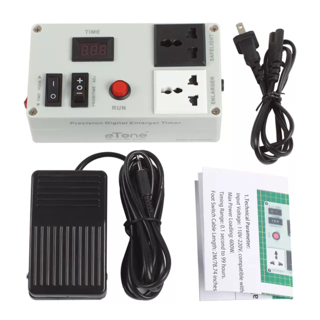 eTone Precision Digital Enlarger Timer With Foot Switch Darkroom Photo Printing