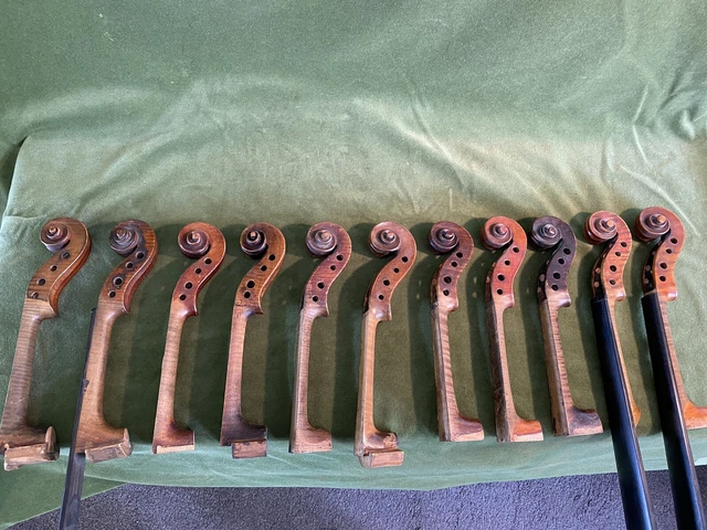 Eleven Interesting Old Violin Scrolls Circa 1750-1920
