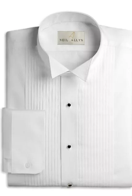 NEIL ALLYN Mens Tuxedo Shirt, Formal, Prom, Wing Collar 1/4 Inch Pleat M-2XL