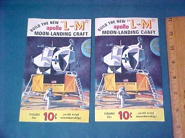 (2) Lunar Lander Apollo L-M Moon-Landing Craft Science Program Subscription ADS