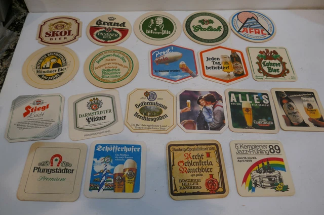 20 diff 1980's German Beer Matts or Coasters Lot of 20 Lot # 15