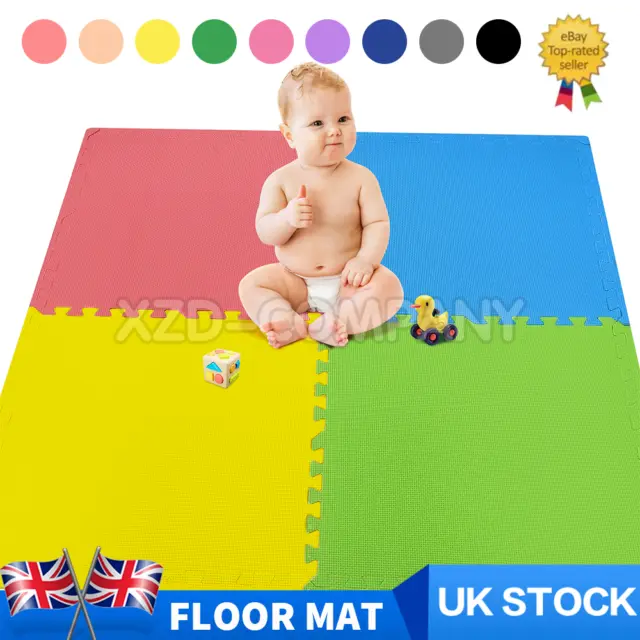 Large Eva Foam Mat Soft Floor Tiles Interlocking Play Kids Baby Mats Gym 60x60cm