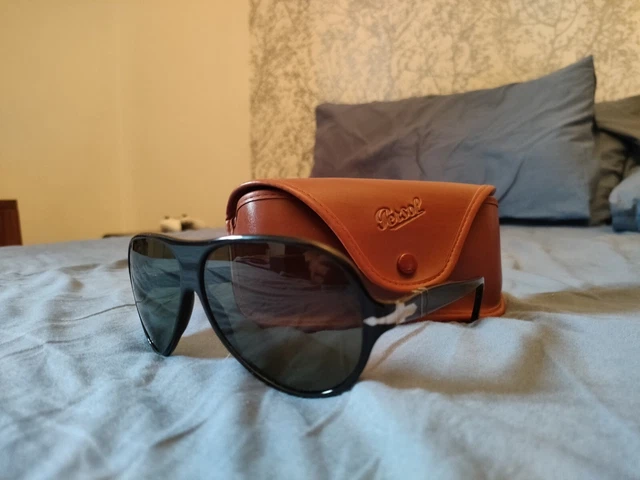 Occhiali Da Sole Uomo Persol Neri Vintage Con Scatola Originale