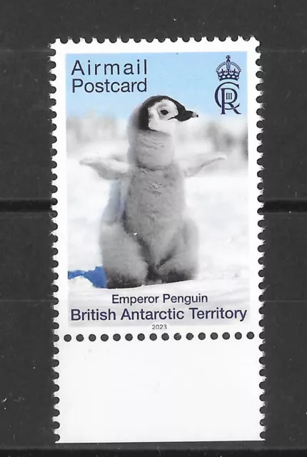 British Antarctic Territory 2023 NEW ISSUE Emperor Penguin Postcard rate   MNH