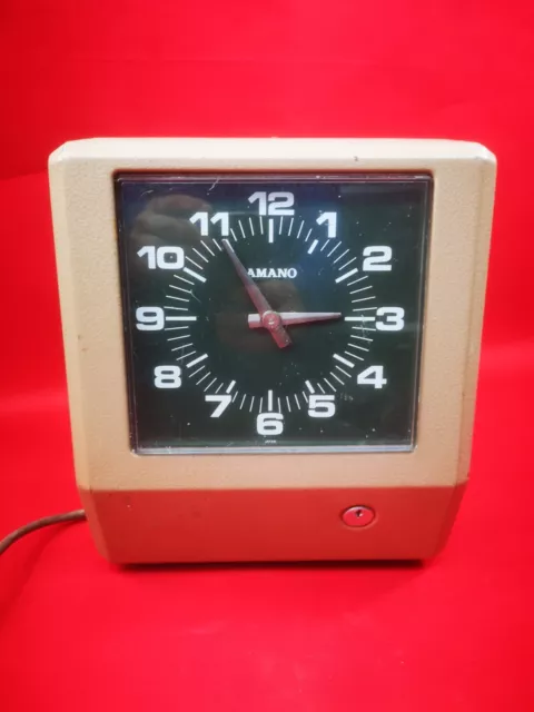 Reloj Amano industrial para Fichar made in Japan años 70 funciona