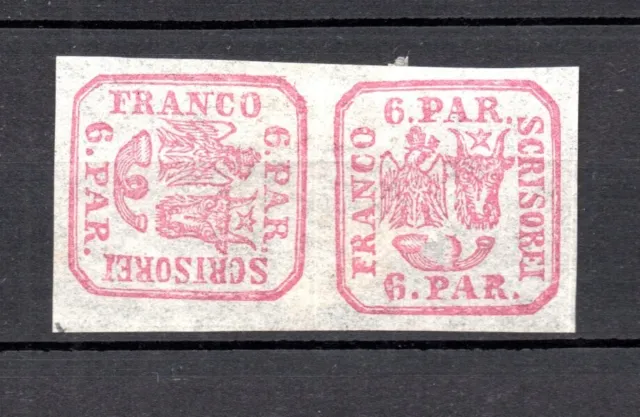 Rumanien 1864 Kehrdruckpaar 9 II xb KB ungebraucht/MLH