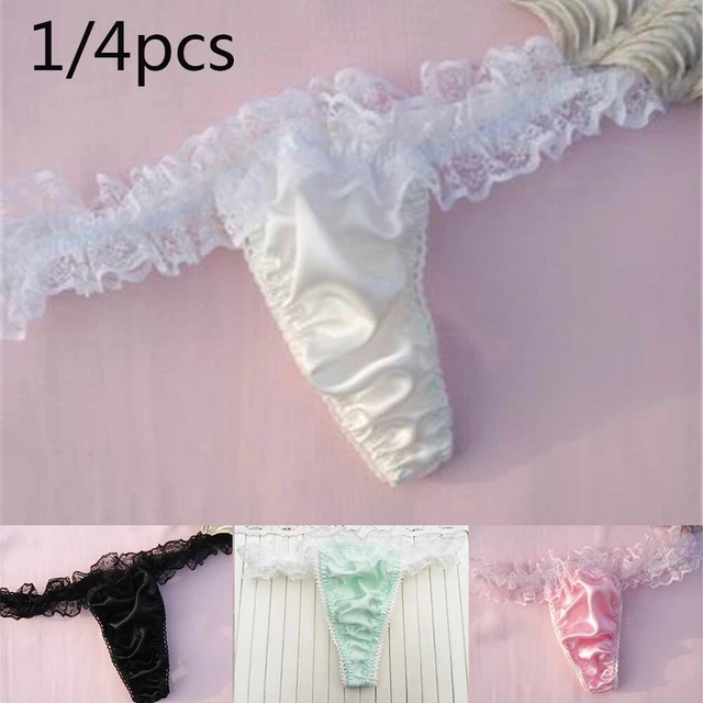 Lot de sous-vêtements sexy en fausse soie culotte lisse culottes string string