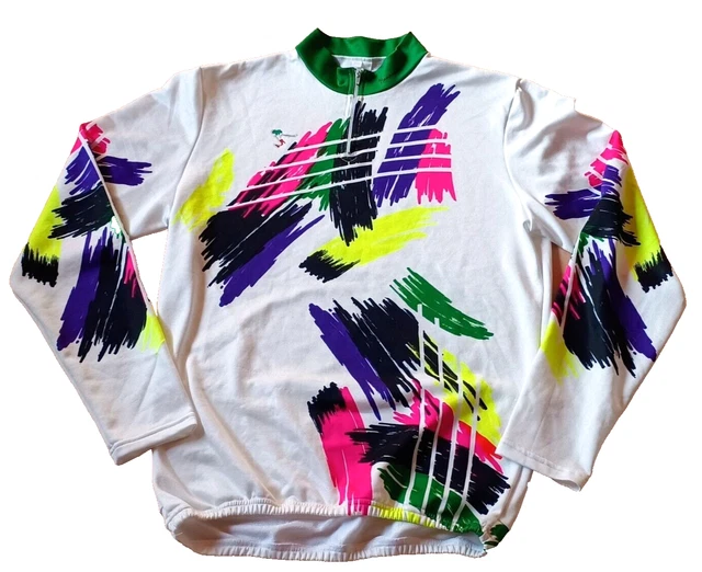 Maillot Cycliste Vintage Campitello Enfant – 8-9 Ans – Blanc – Manches Courtes – Occasion