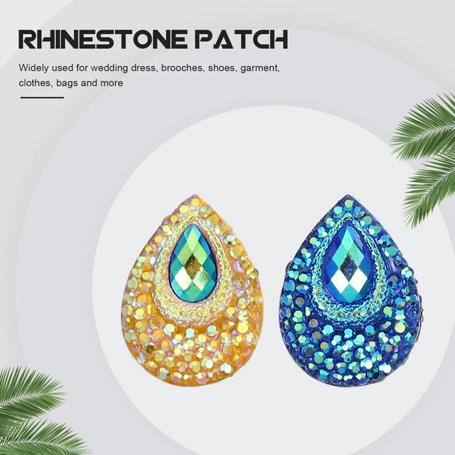 100PCS Flache Rückseite Teardrop Nähen Patch Strass Nähen Beadds 12