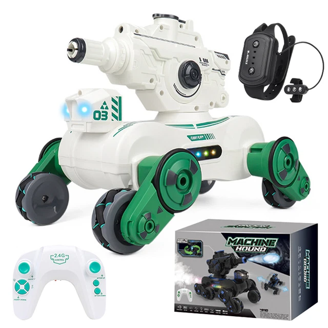 Zootop Tank RC – 4WD 2.4GHz – Contrôle Gestuel + Télécommande – Tourelles Remplaçables – Bombes En Mousse – Dès 6 Ans