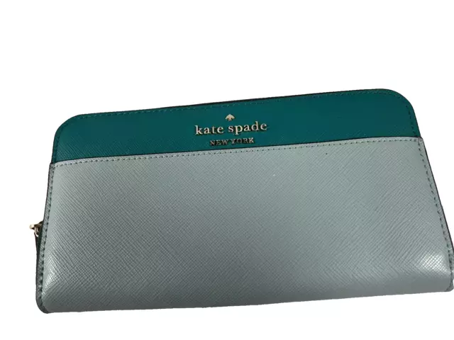 Kate Spade NY Staci Colorblock Large Continental Wallet Leather Frosted Spearmnt