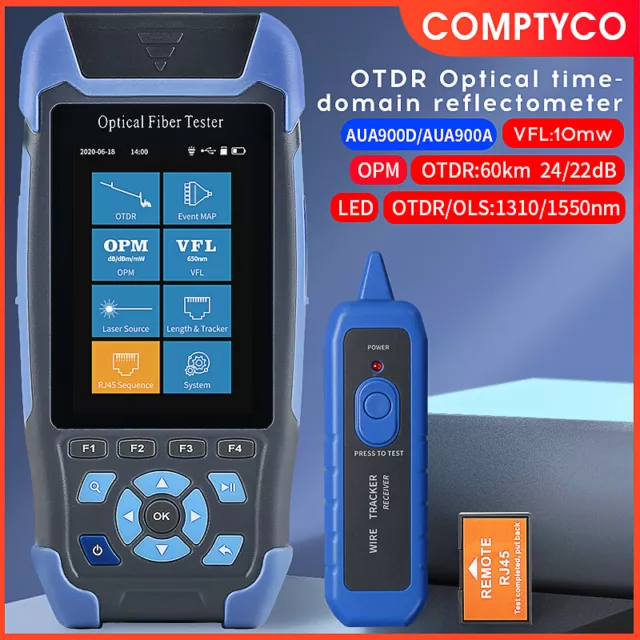 COMPTYCO AUA900D/A OTDR 60KM 1310 1550nm VFL 10KM OPM RJ45 Optical fiber tester