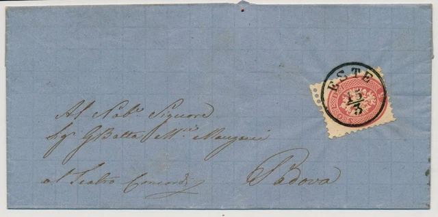 LOMBARDEI-VENETIEN 1864 5sld. Brief ESTE nach PADOVA. Schön und frisch!