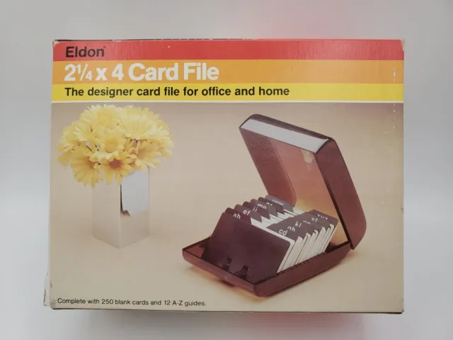 Vintage Eldon 2.25 x 4 Card File Model 1524 Smoke Burgundy Hong Kong - BRAND NEW