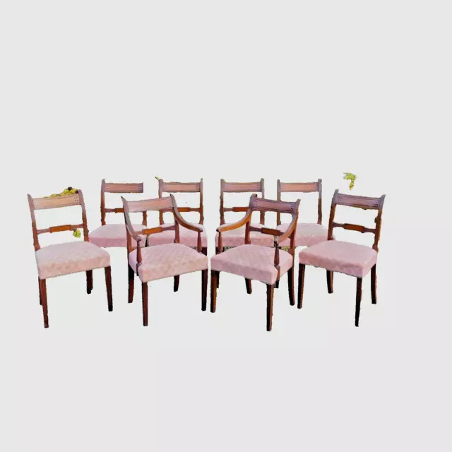 Set of eight Georgian mahogany dining chairs