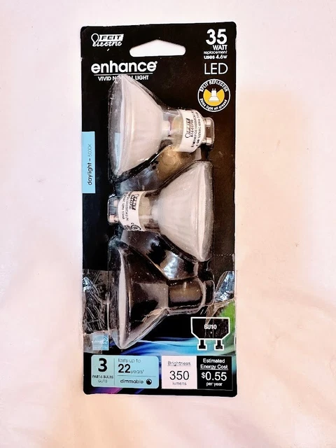 Feit Electric Enhance Long Neck Par16 GU10 LED Light Bulbs 35 Watt - Lot of 2