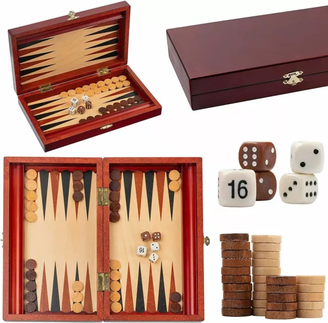 Juego de backgammon clásico TRYKTRAK en elegante juego de mesa de caoba (30...