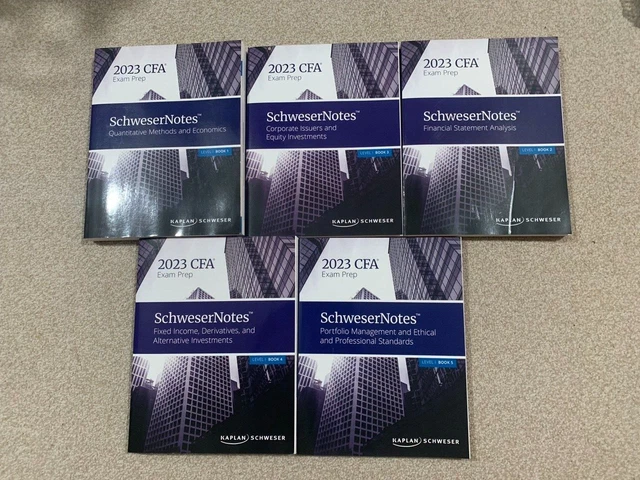 LIKE NEW 2023 CFA Level 1 Kaplan Schweser Notes Books 1-5 $245.00