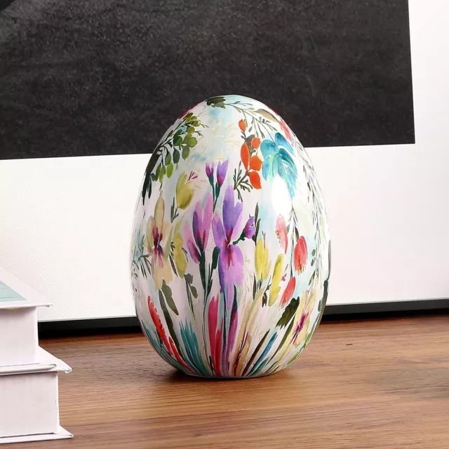 White Ceramic Decorative Easter Egg Tabletop Decoration, Freestanding Easter Egg 3