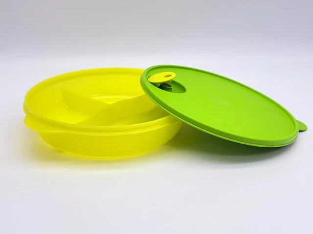 Grande Assiette Crystalwave Tupperware – 3 Compartiments, Micro-ondes, Neuve