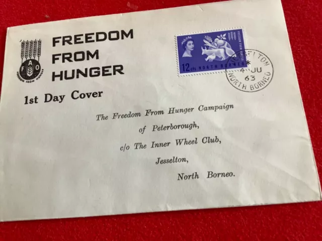 1963 - North Borneo - Freedom From Hunger First Day Cover