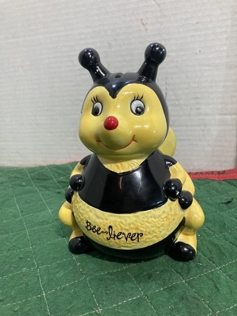 Mary Kay Ceramic Bumble Bee  Coin Bank  W/ Stopper  Adorable Piggy Bank