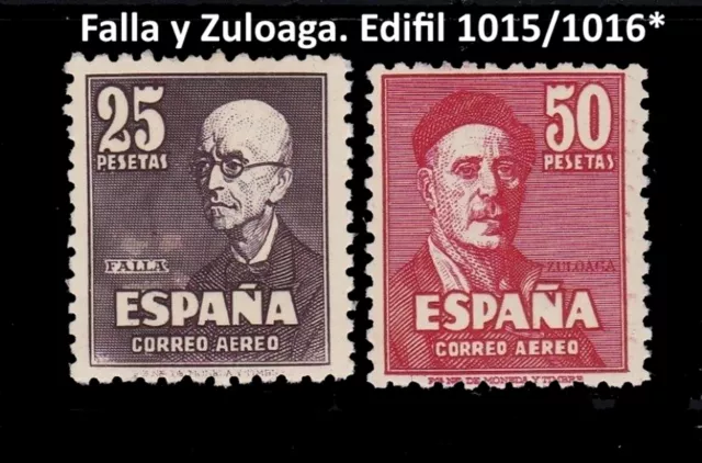 España 1947 - Falla y Zuloaga - Edifil 1015/1016*