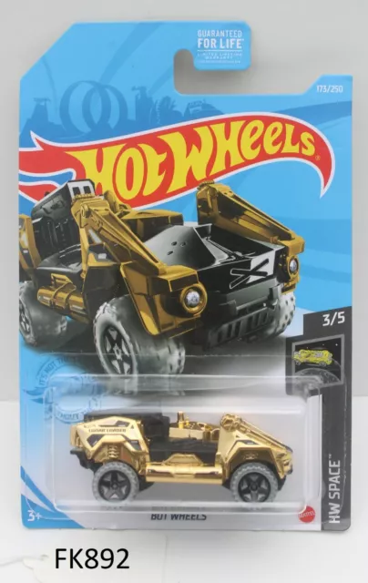 Hot wheels Space Bot Wheels Gold 3/5 US Card Cracked Blister FNQHotwheels FK892